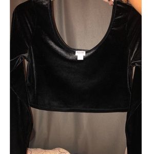 Black Velvet Crop Top